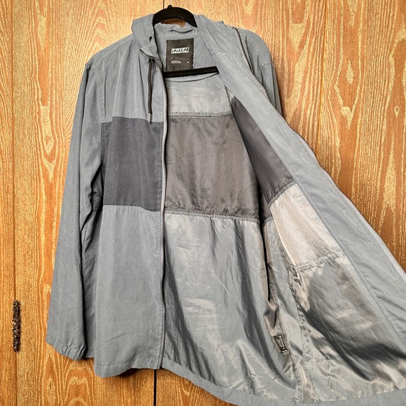 Ezekiel Lightweight Windbreaker Jacket USA Colorblock Hooded Men XL Black Gray - Picture 5 of 8